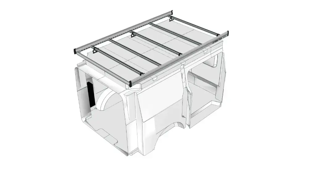 Storevan alu-dakdrager voorzien van rol en windspoiler - Ford Custom 