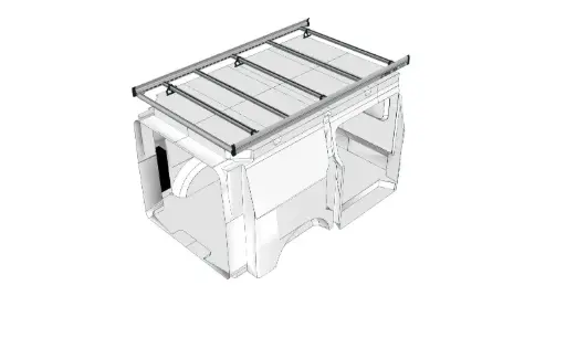 Storevan alu-dakdrager voorzien van rol en windspoiler - Ford Custom 